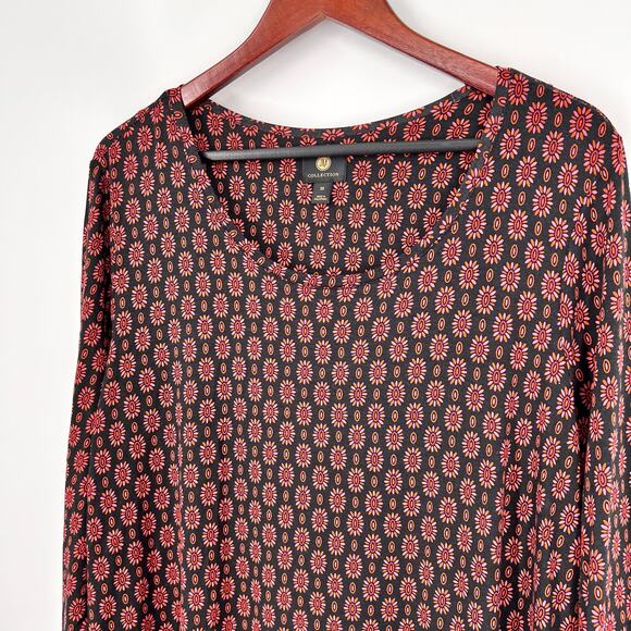 NEW NWT JM Collection Plus Size 2X Black Pink Stretchy Soft Blouse Shirt Top - Picture 4 of 7